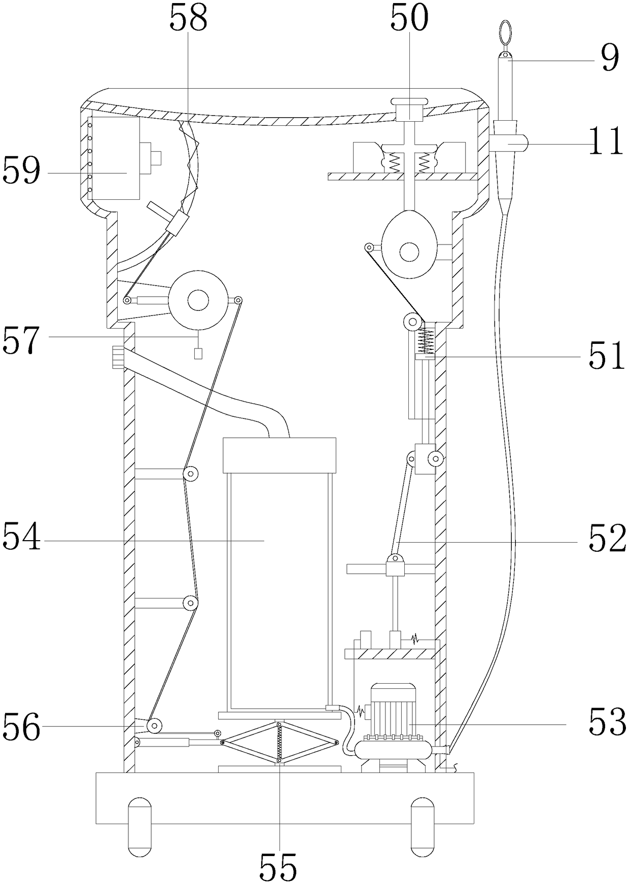 Gynecological automatic irrigation uterine curettage device