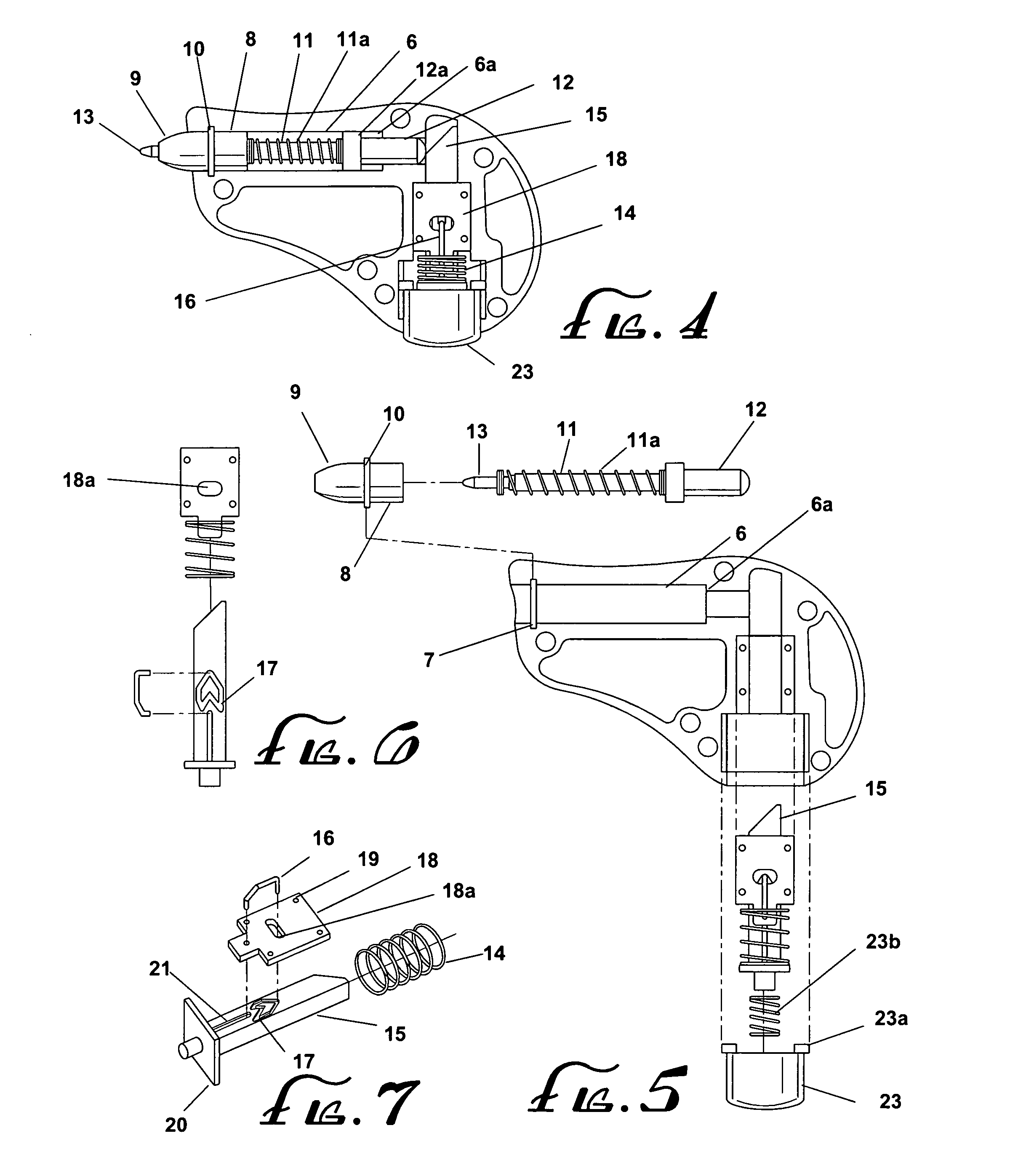 Ergonomic hand held implement with retractable tip