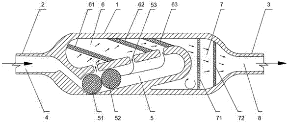 Three-way catalytic converter used for automobile tail gas treatment