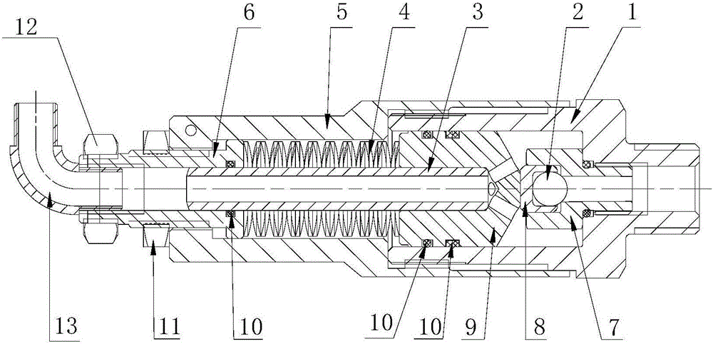 High-pressure liquid collection type pressure regulating overflow safety valve