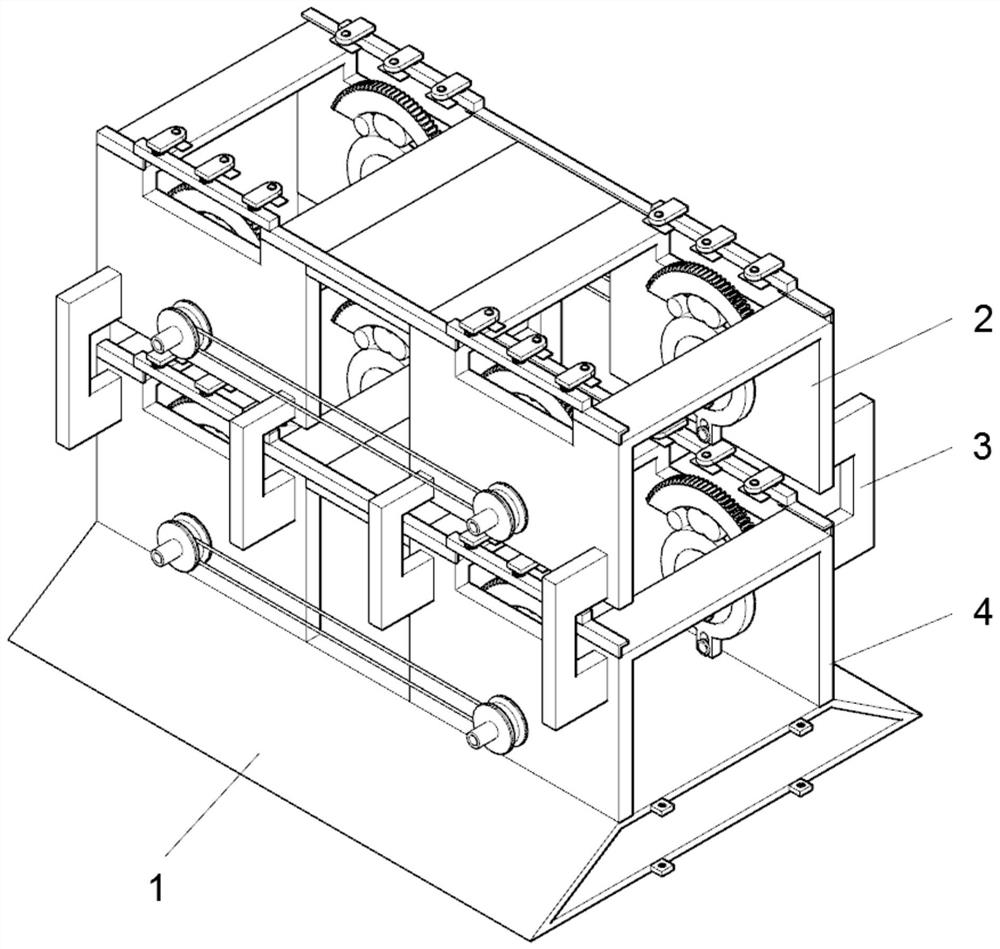 A conveying device for rubber mat production