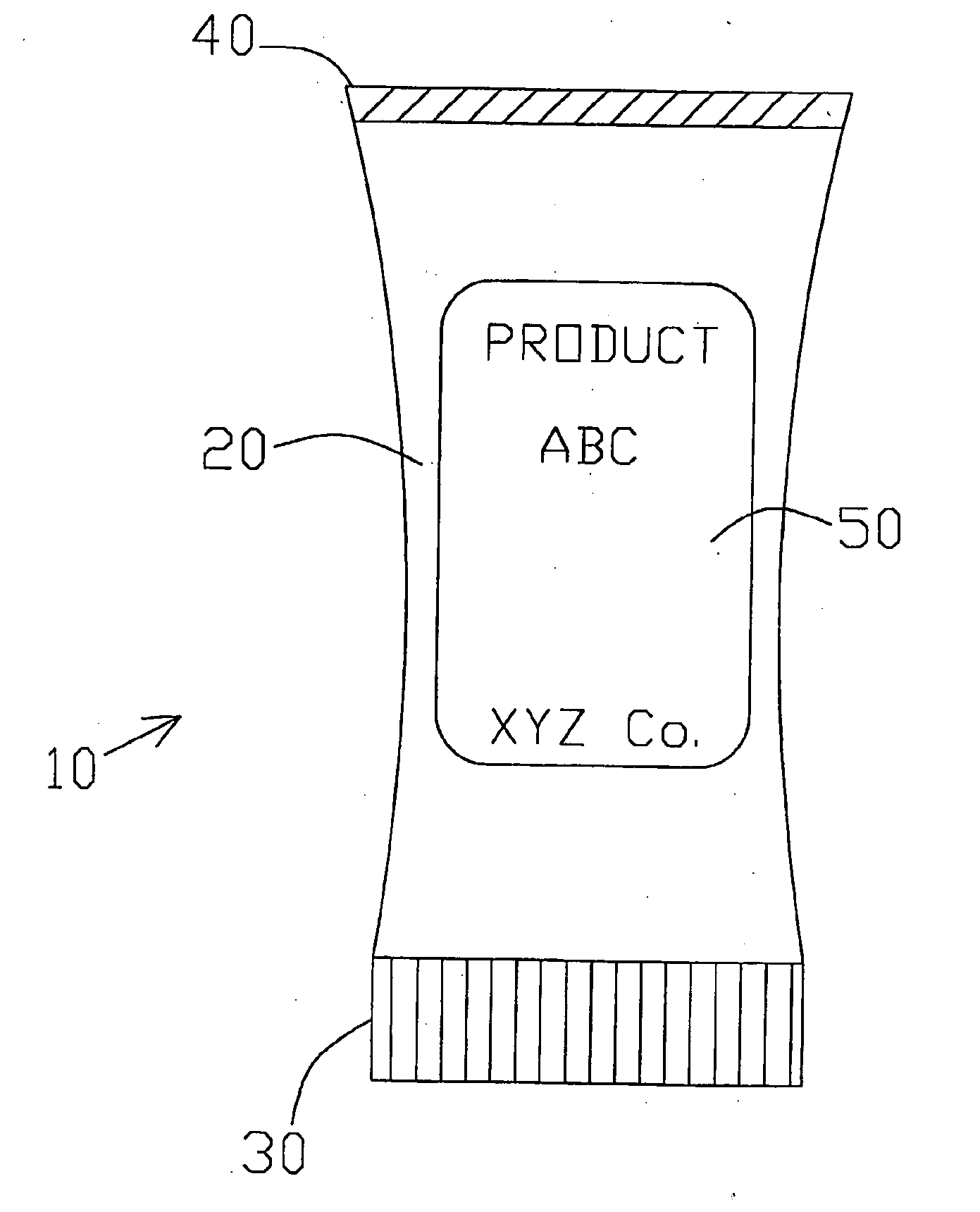 Extended text label for a tube container and method of manufacture thereof