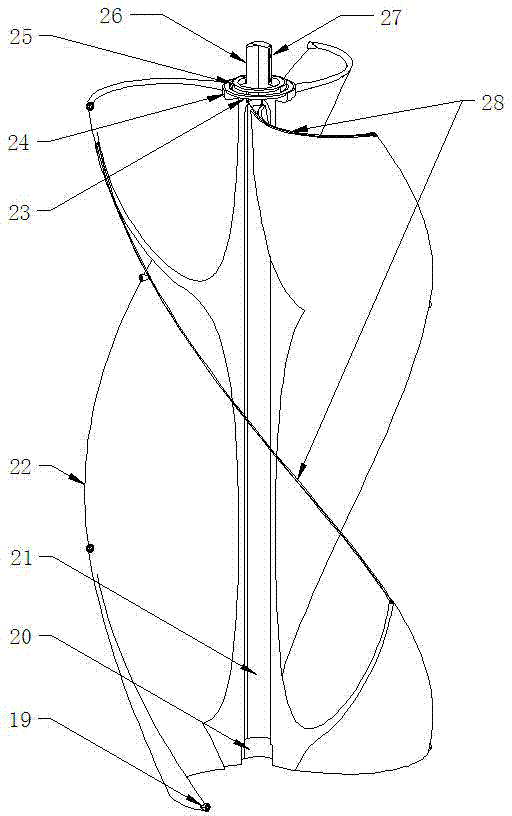 Integrated street lamp wind power generation device