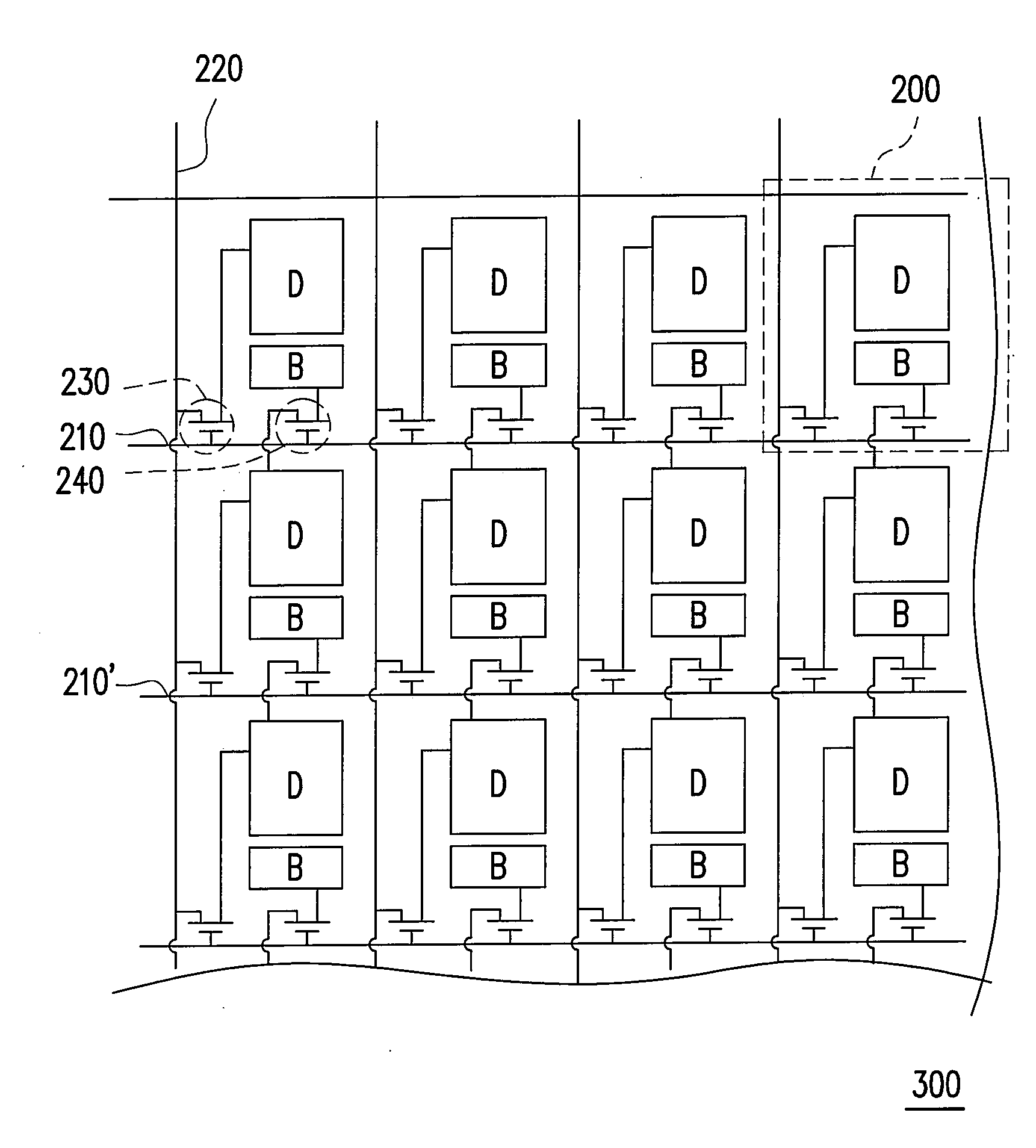 Active device array substrate and driving method thereof