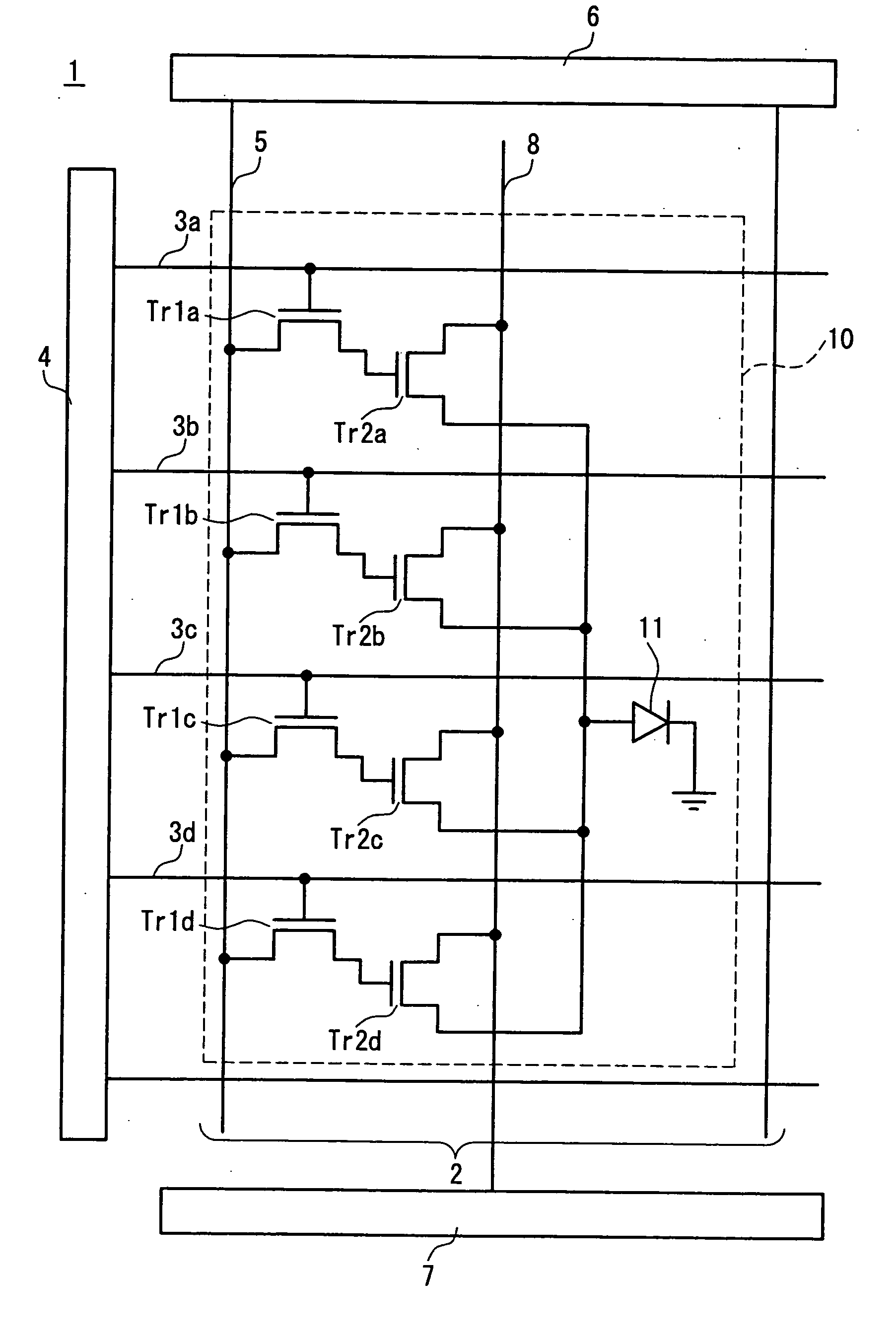 Active matrix el display and its driving method