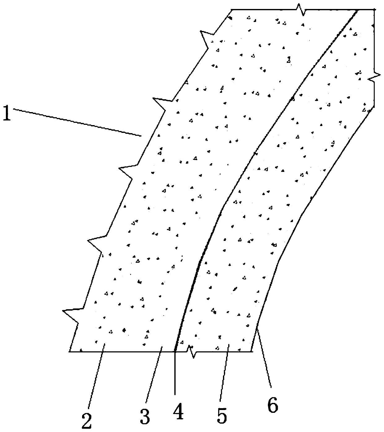 Waterproof type single-layer lining structure applicable to fourth level surrounding rock double-line track and manufacturing method thereof