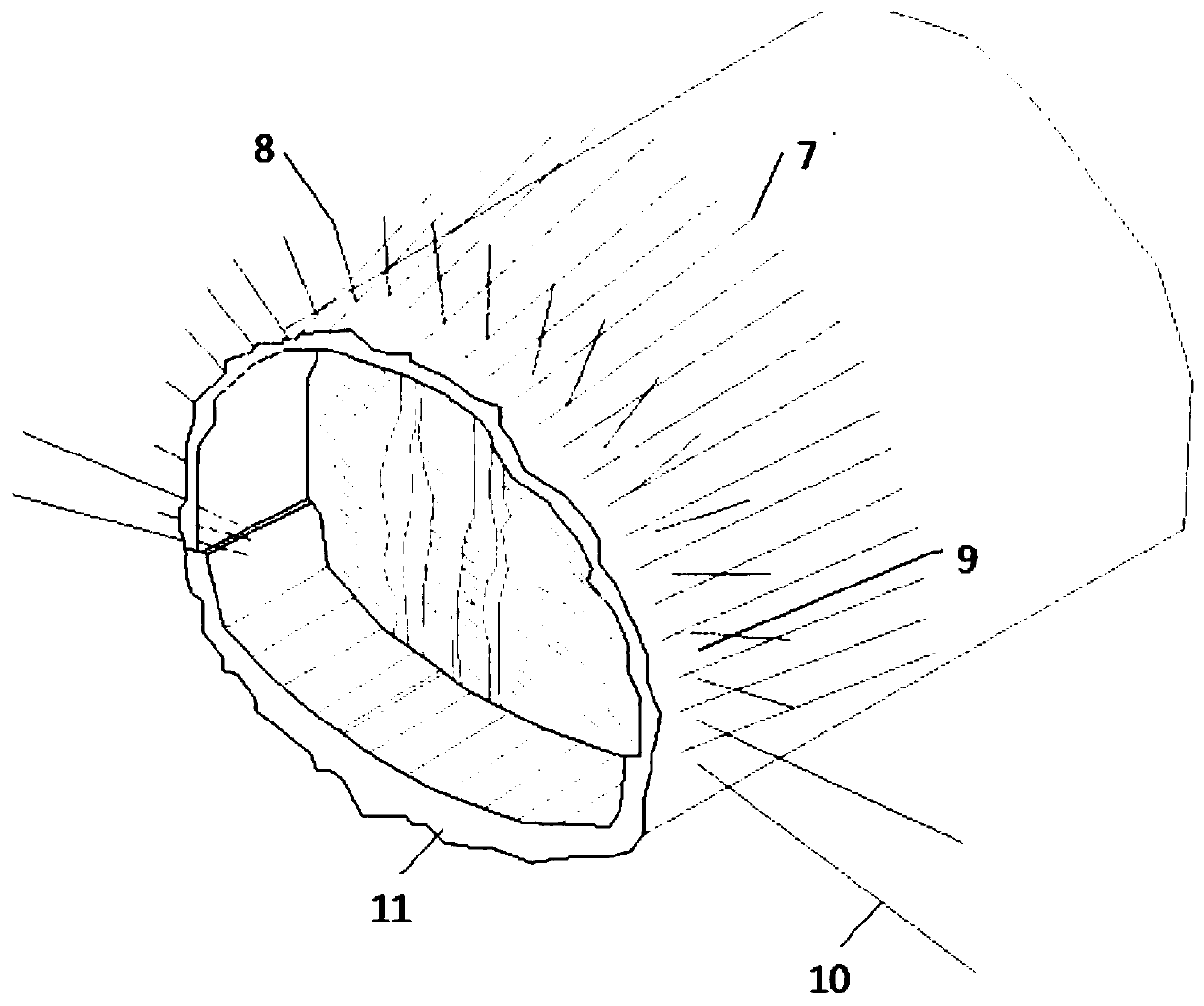 Waterproof type single-layer lining structure applicable to fourth level surrounding rock double-line track and manufacturing method thereof