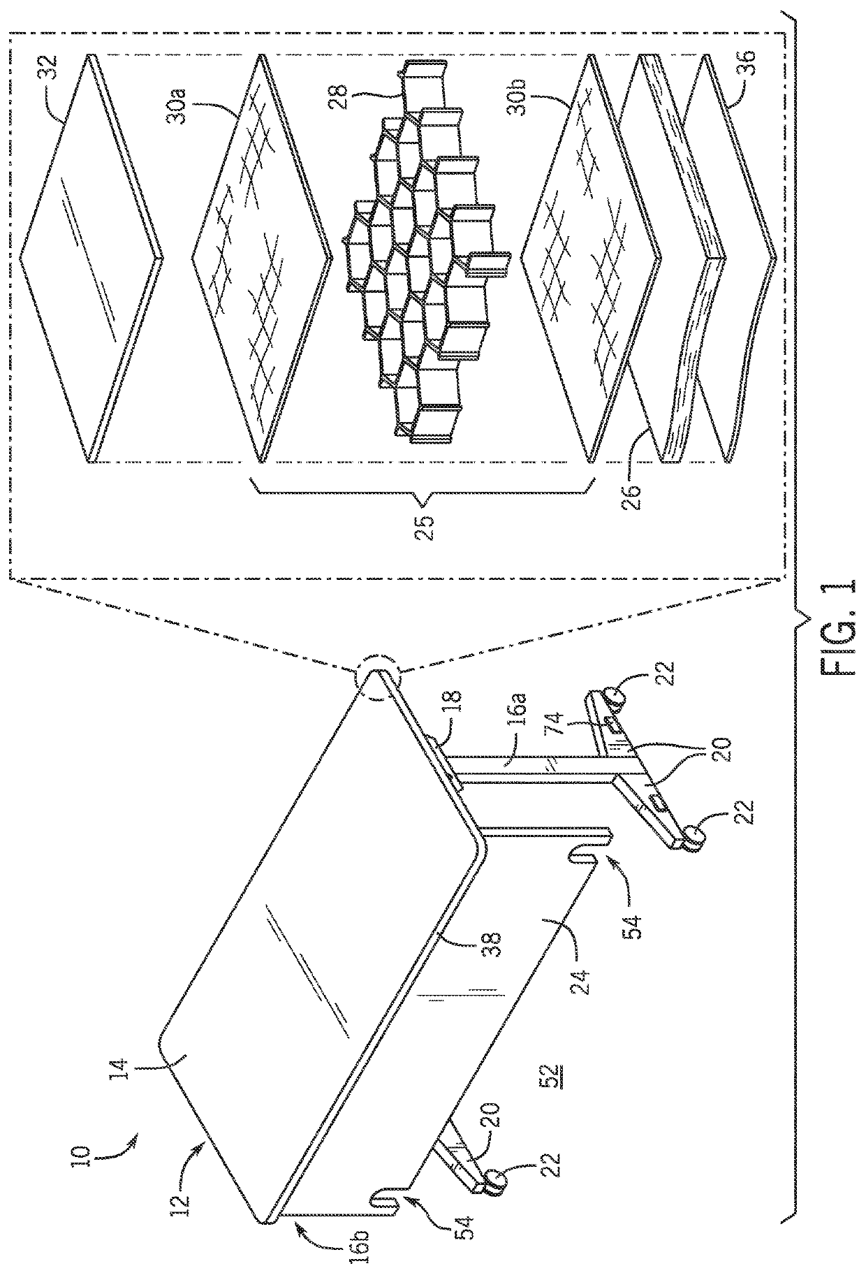 Lightweight Table Providing a Protective Shield