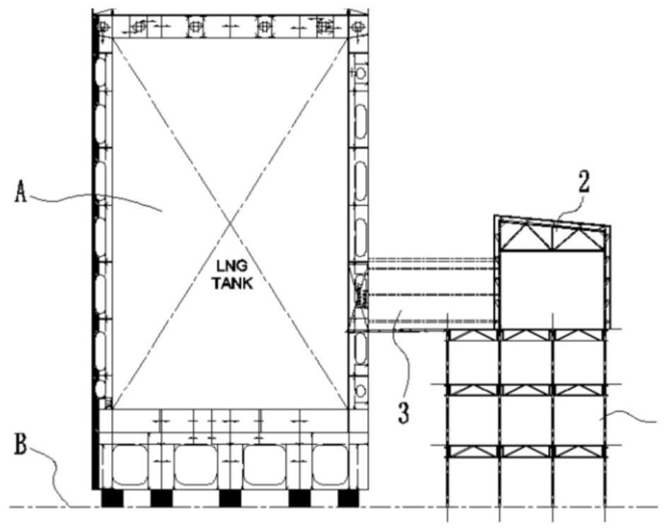 Outboard pre-operation platform of LNG ship enclosure system