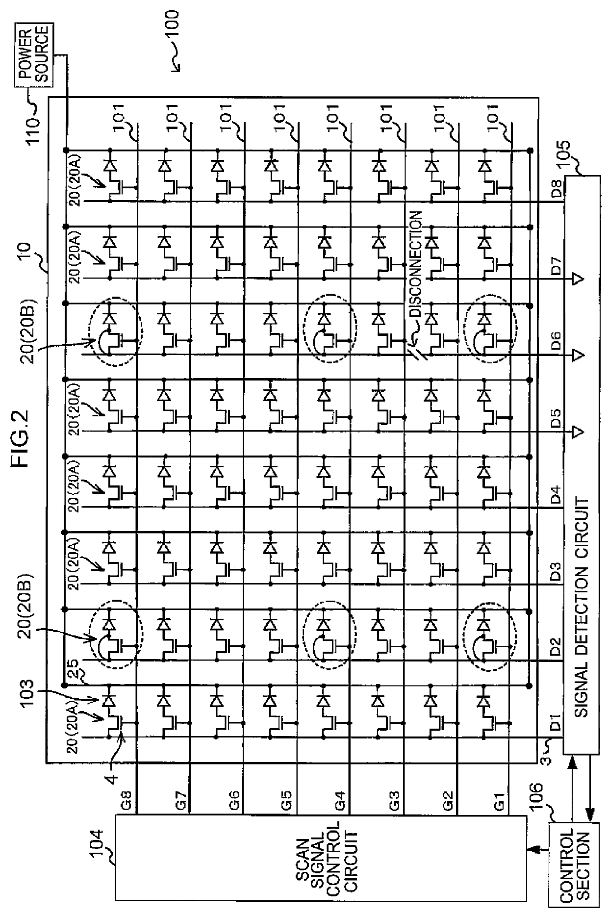 Radiographic imaging device, radiographic imaging system, computer readable medium storing disconnection detection program, and disconnection detection method