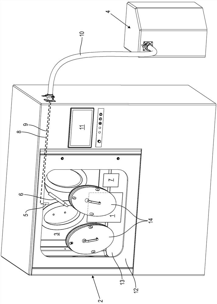 Processing system for powder and method for cleaning such processing system