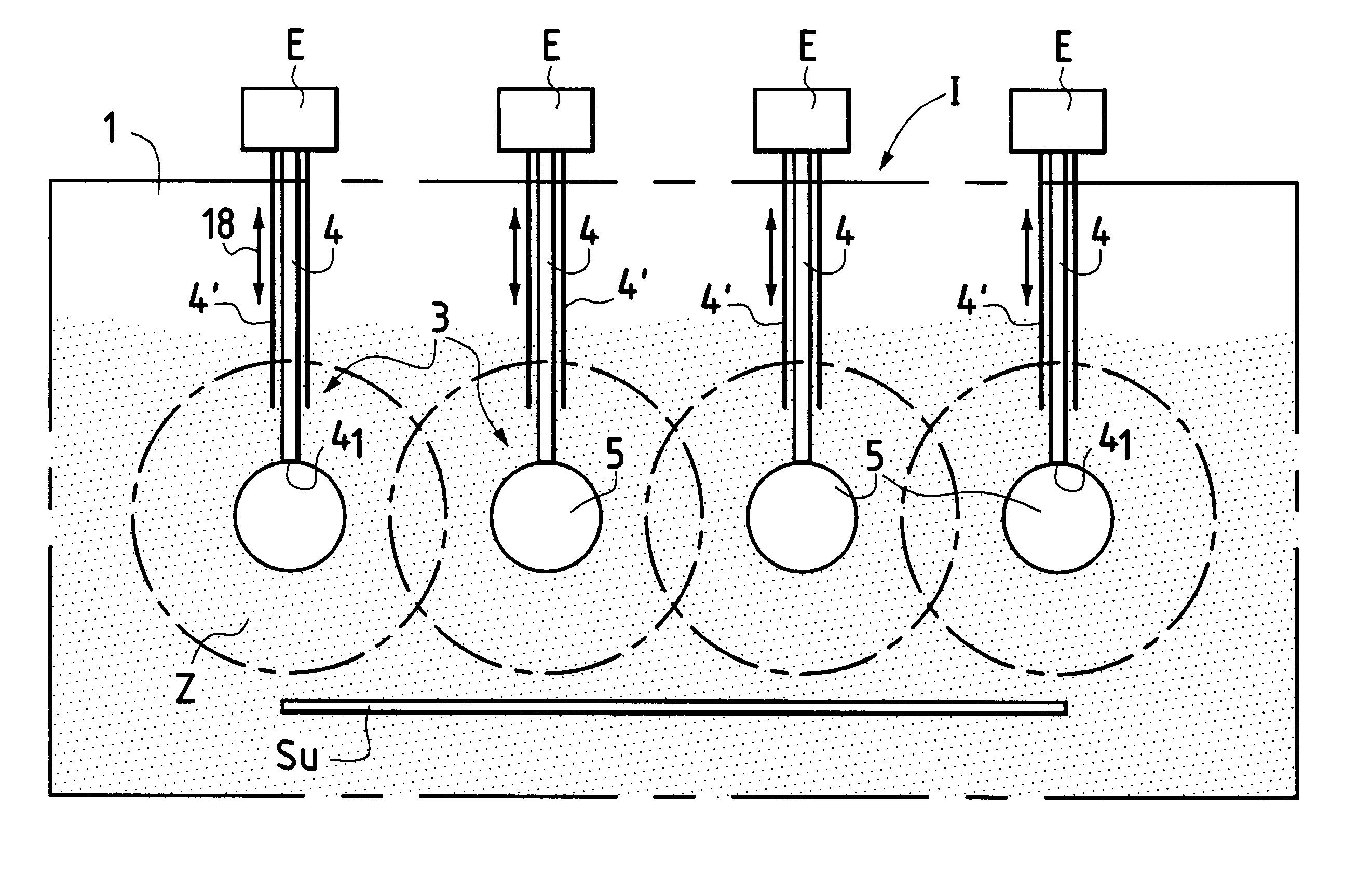 Method of producing individual plasmas in order to create a uniform plasma for a work surface, and apparatus for producing such a plasma