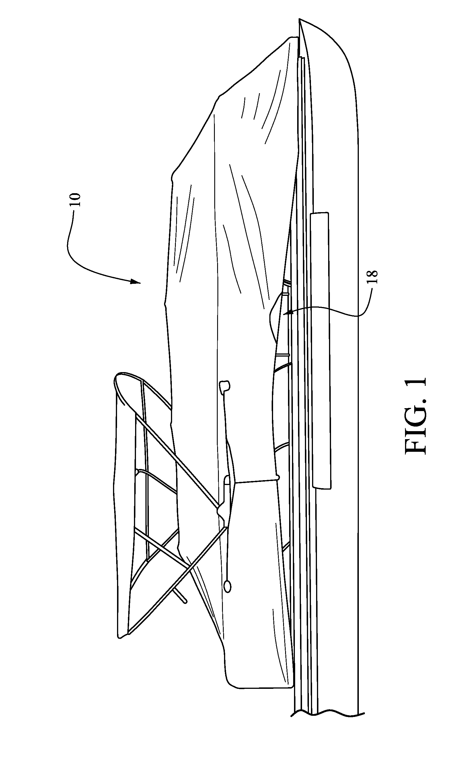 Ratchet playpen cover for a pontoon boat