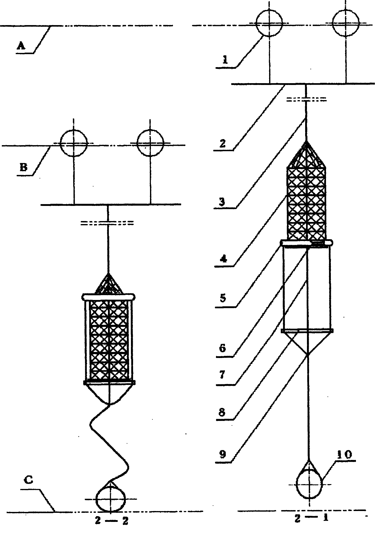 Tide and wave type device for automatically washing net cage under water