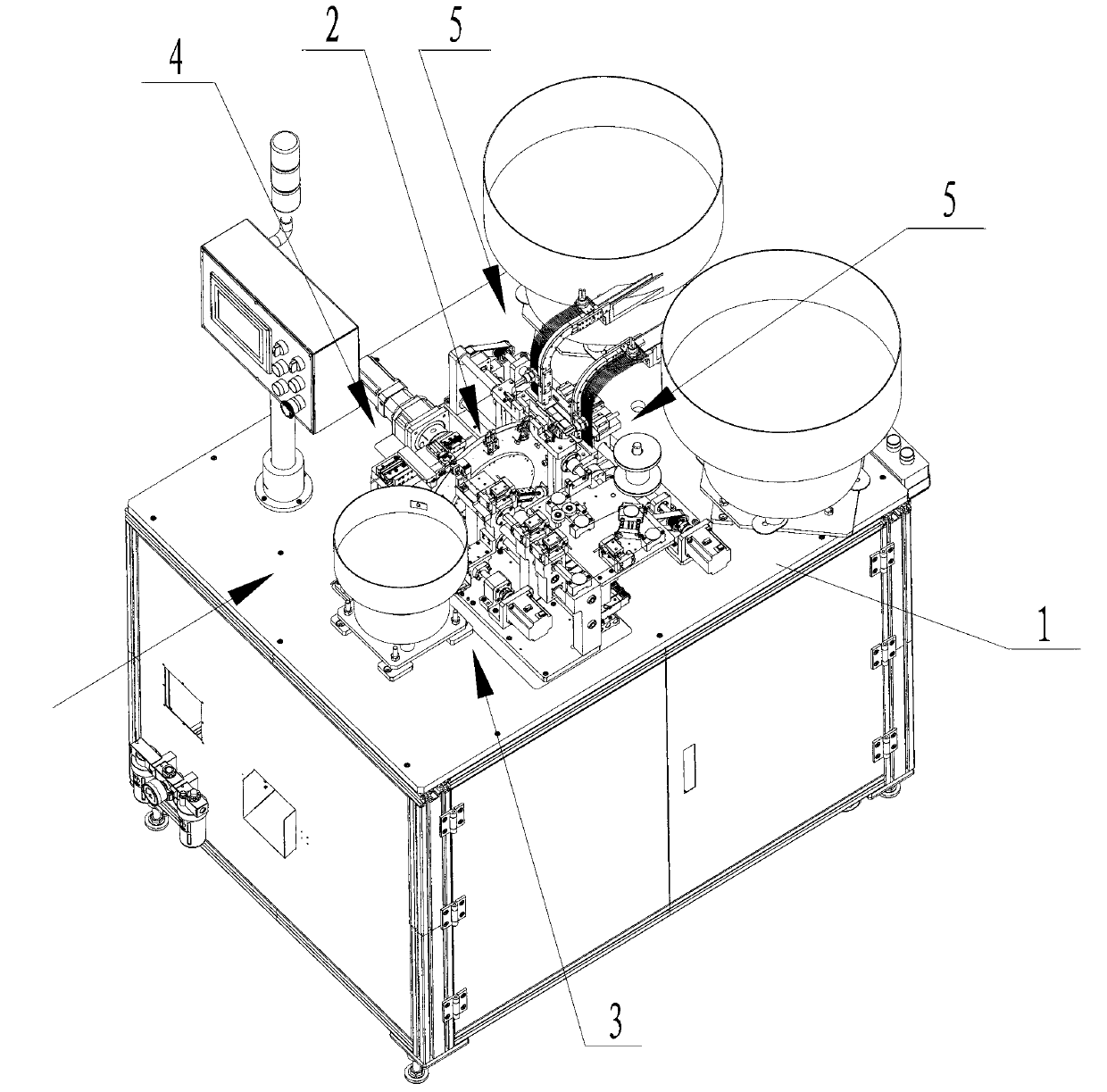 Automatic assembly machine for lead protective tube