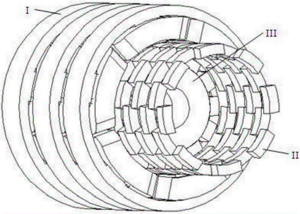 Linear rotating two-freedom-degree permanent magnet actuator of stator separation type