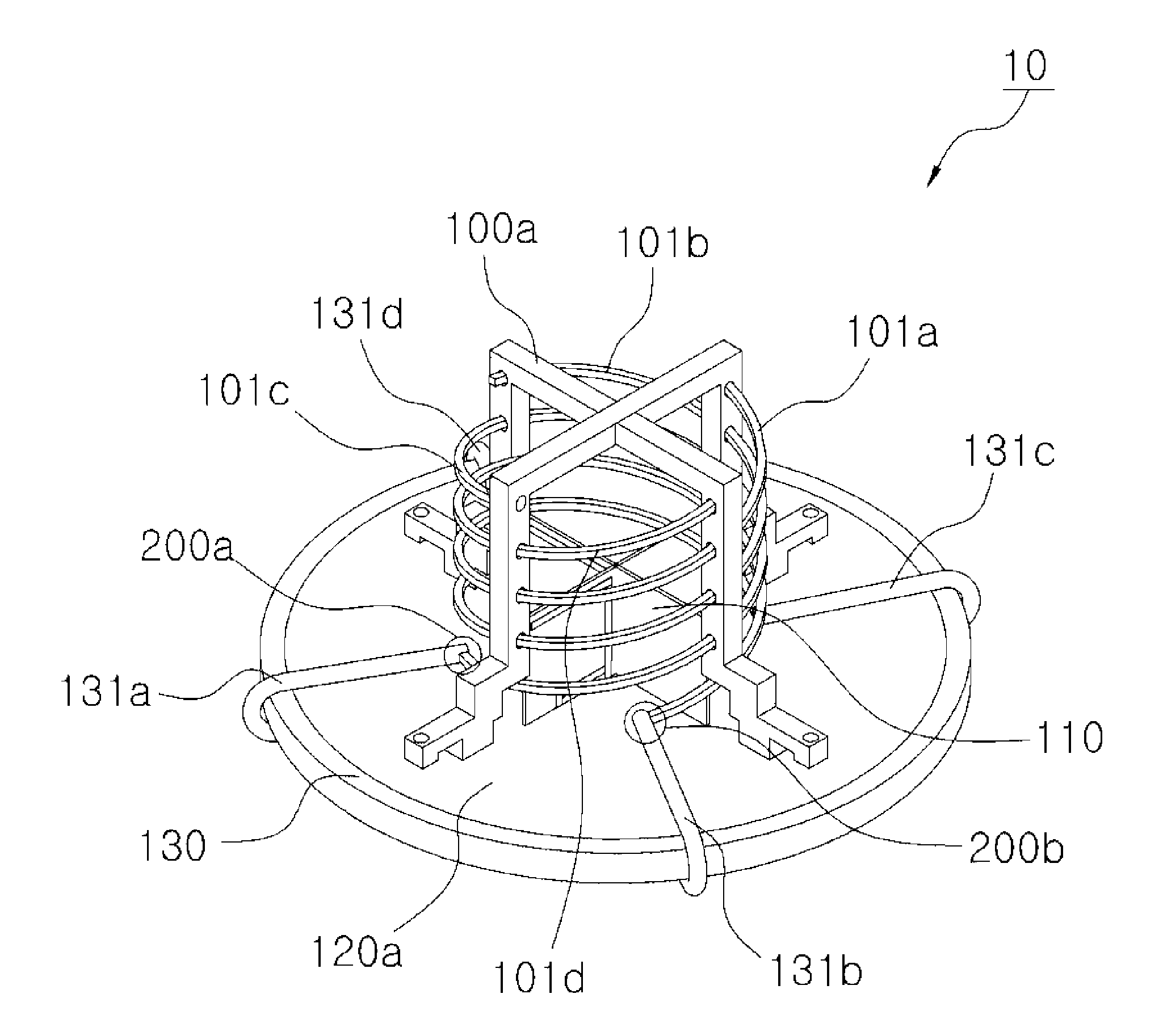 Micro antenna feeder for wide band, with a quad scheme antenna orthogonally installed to a cross dipole antenna