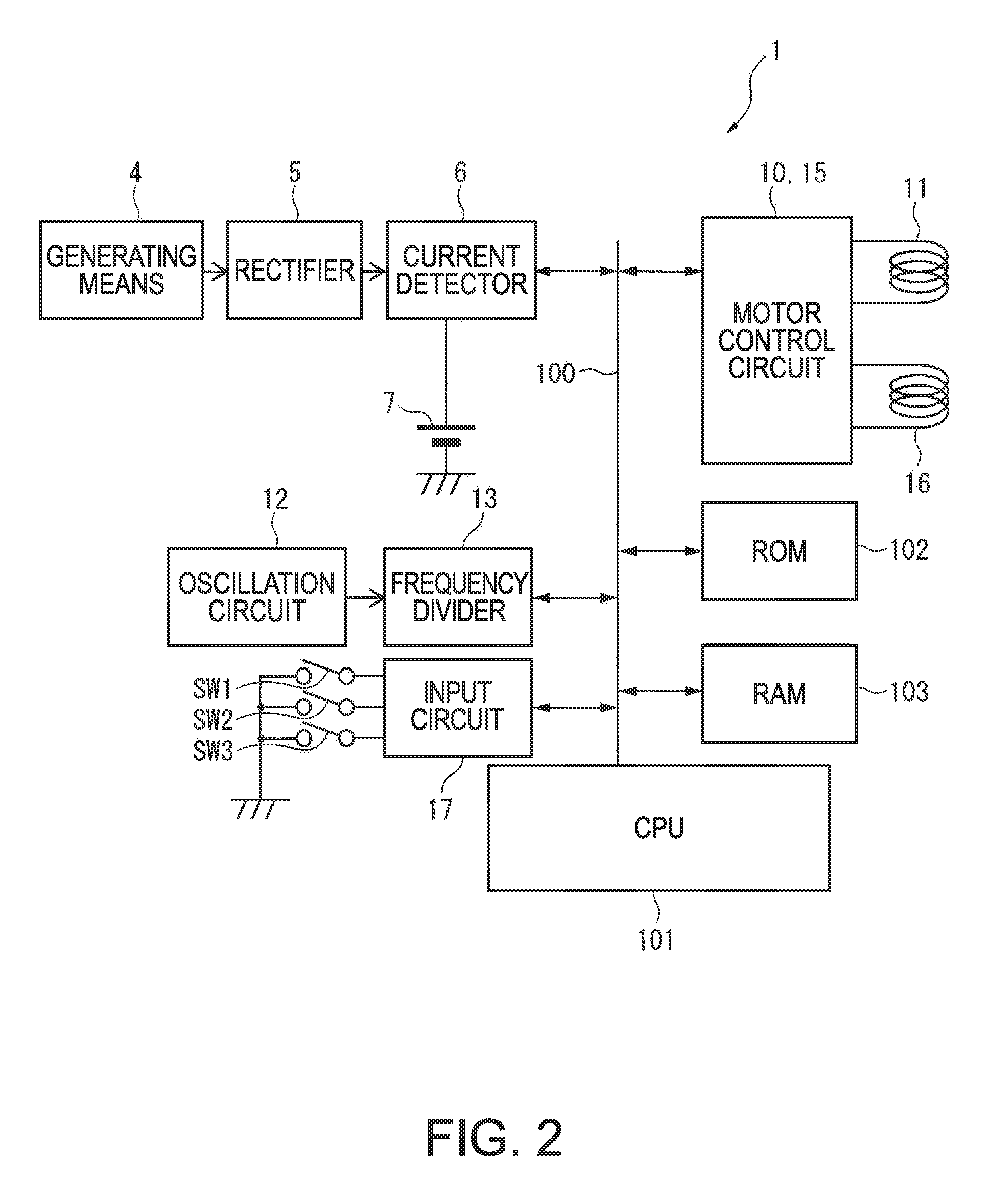 Electronic Timepiece with Generator Function