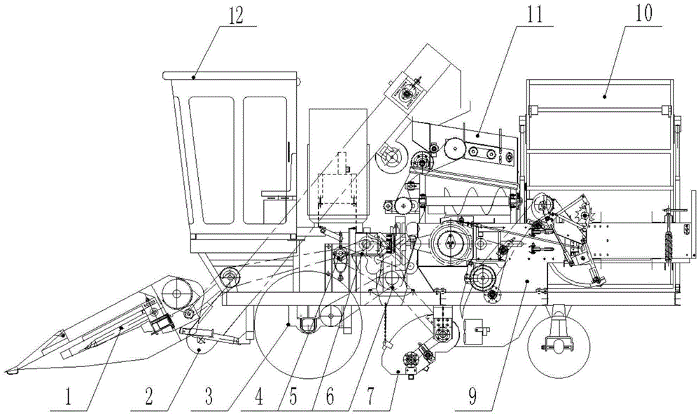 Self-walking type corn straw recycling and baling combined harvester