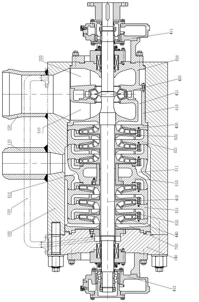 Radially split double-shell multiple-stage centrifugal pump