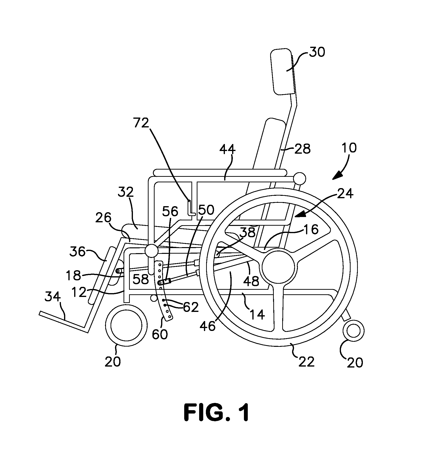 Wheelchair with user controlled tilt mechanism