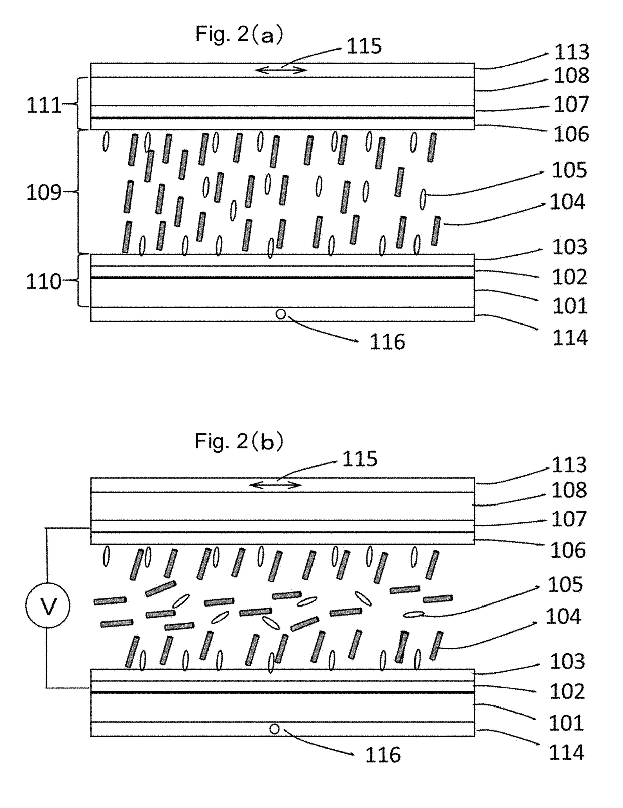 Polymer containing scattering type vertically aligned liquid crystal device