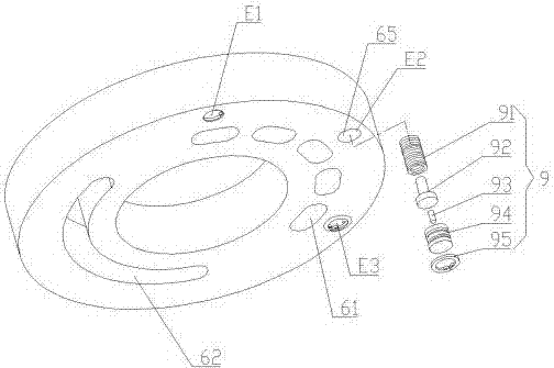 Pressing force adjustment device for flow distribution pairs