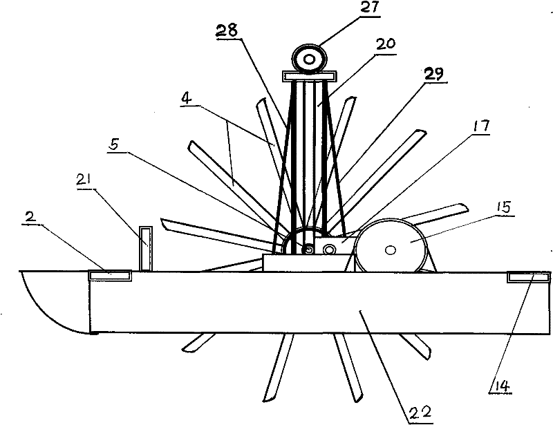 Floating-ship trough-type blade-load-adjustable water turbine water power station