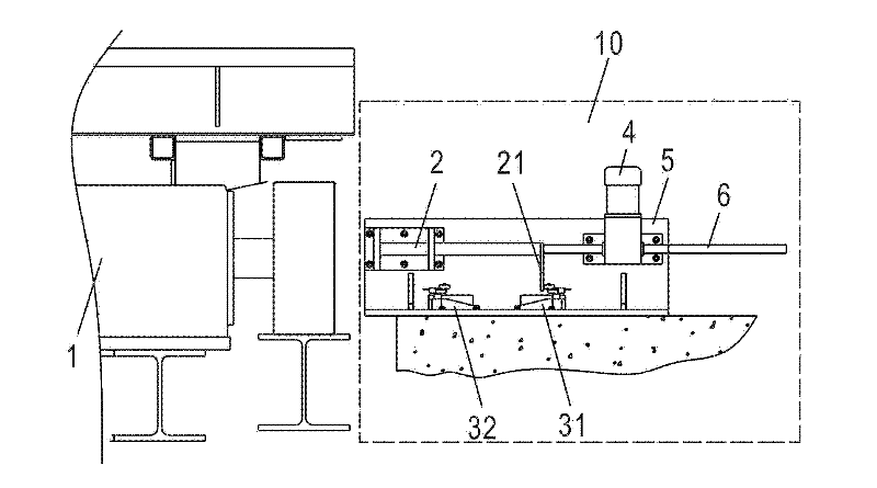 Falling prevention device of carrying trolley and three-dimensional parking garage