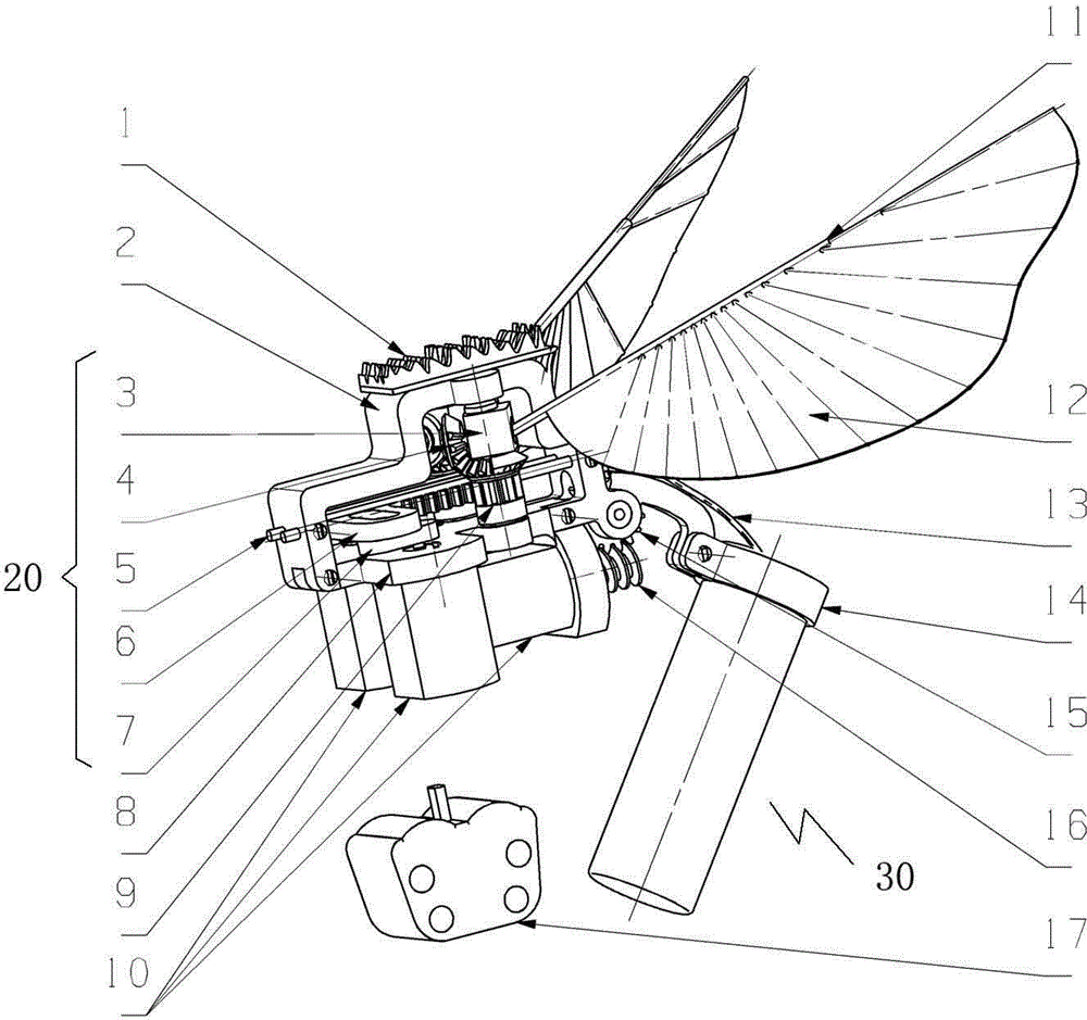 Insect flapping wing simulating aircraft