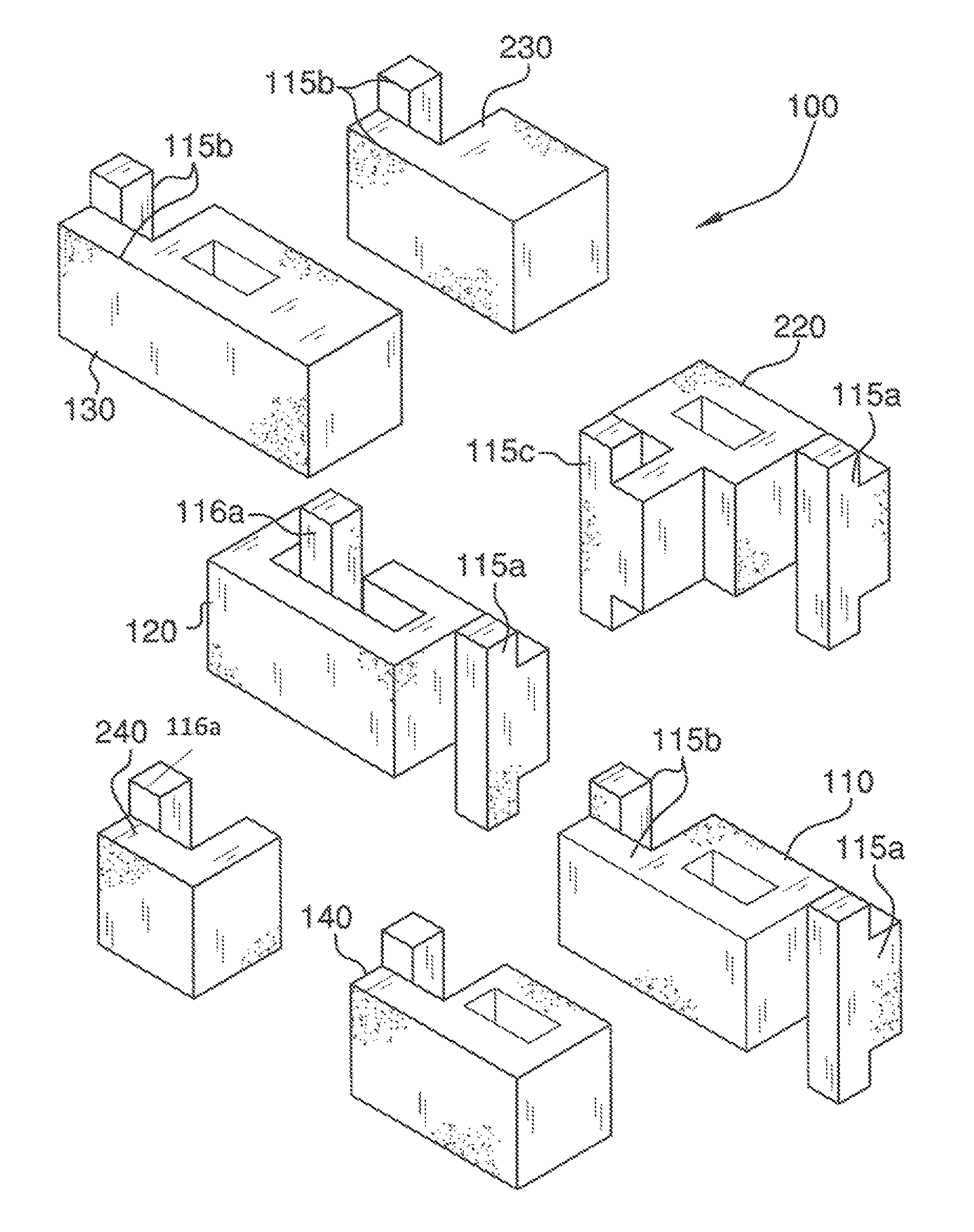 System of interlocking concrete blocks