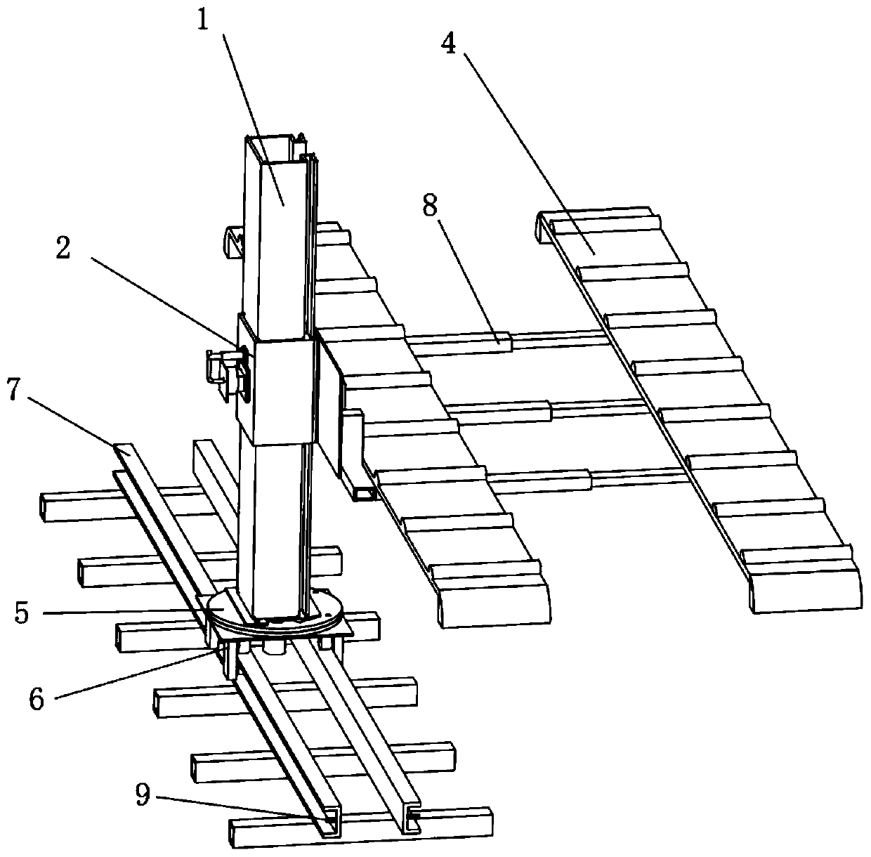 Single stand column double-layer lifting parking platform