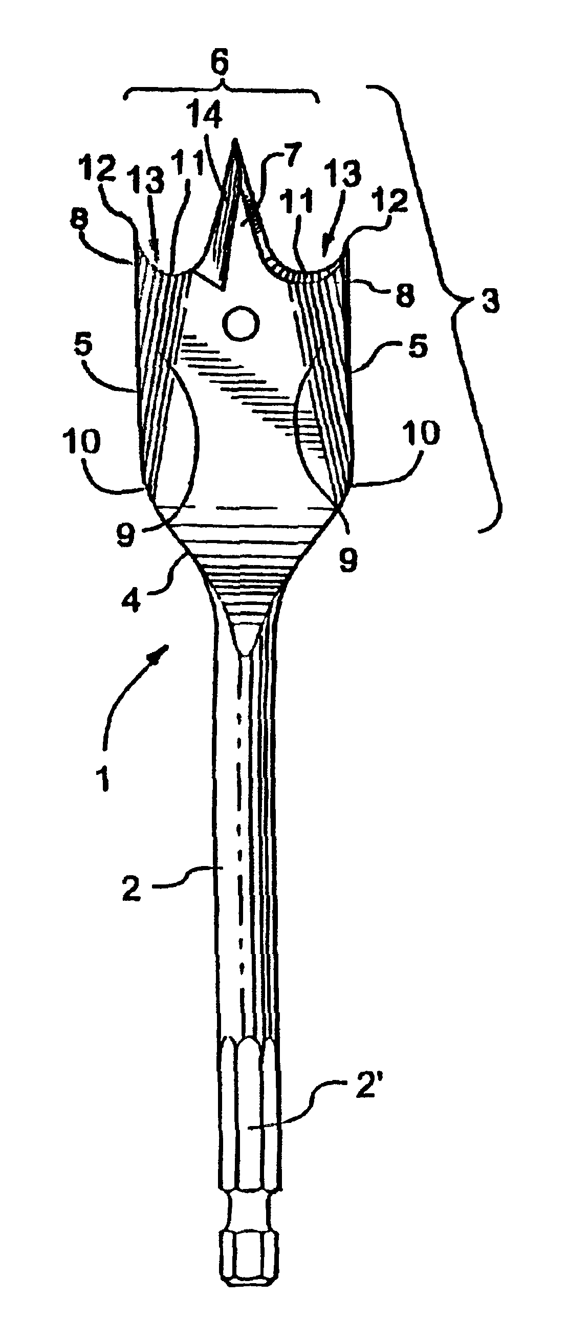 Spade bits with angled sides