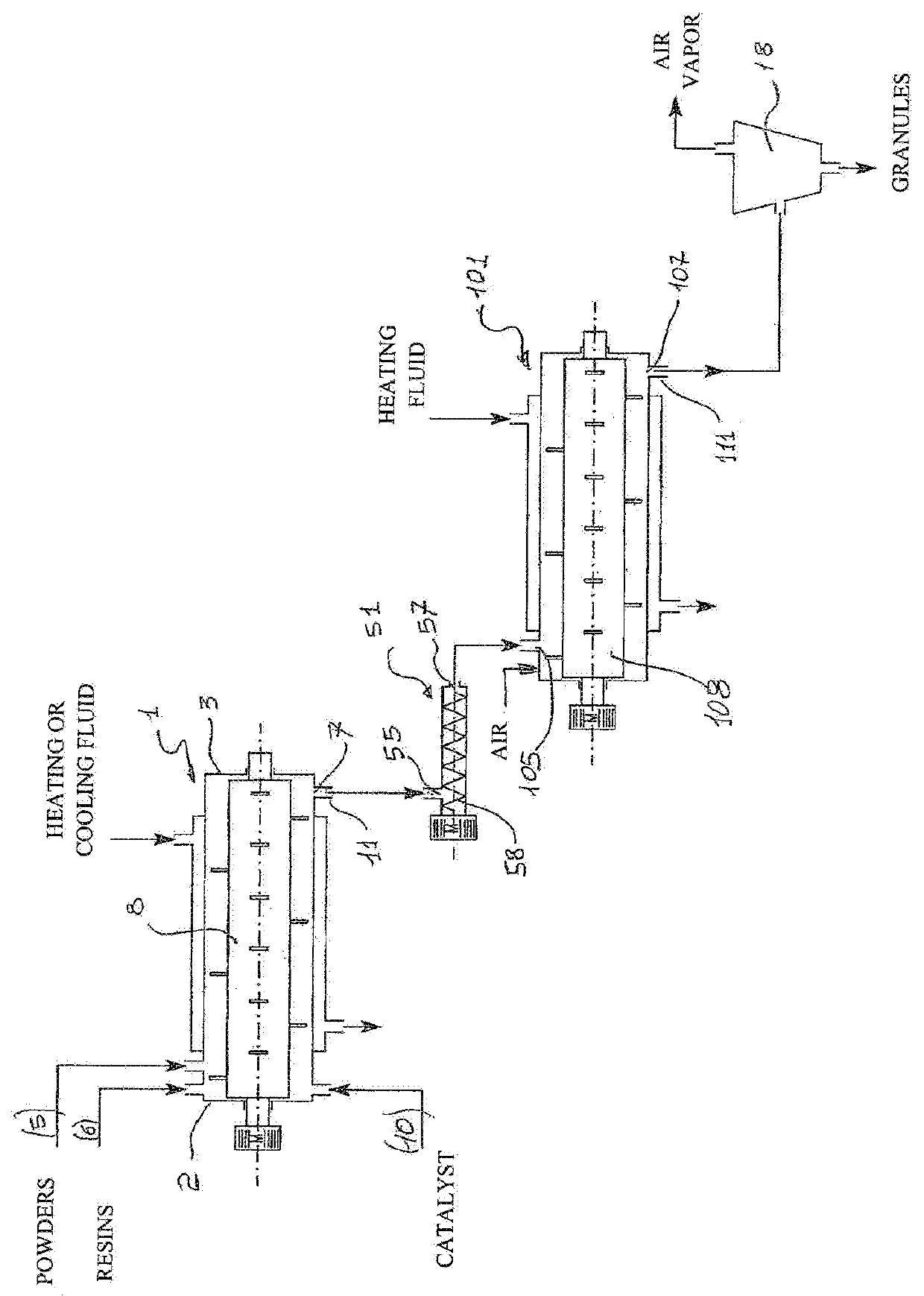 Process for upgrading waste powders from mines, containing iron oxides