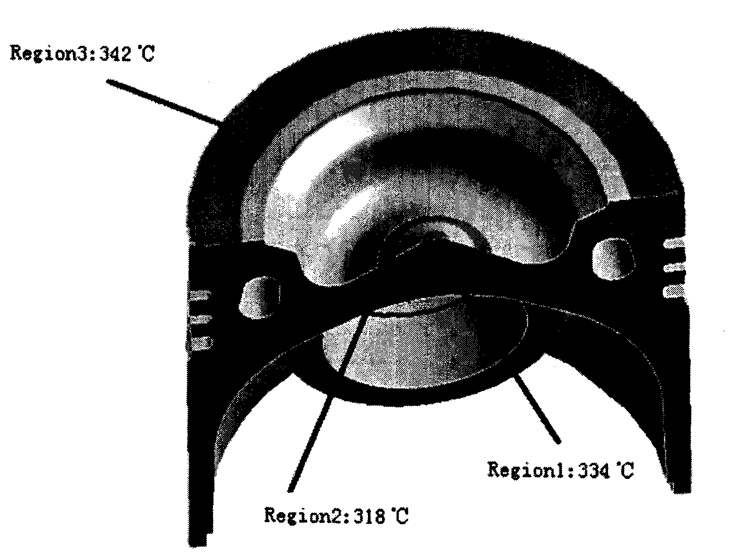 Piston heat load test device and method