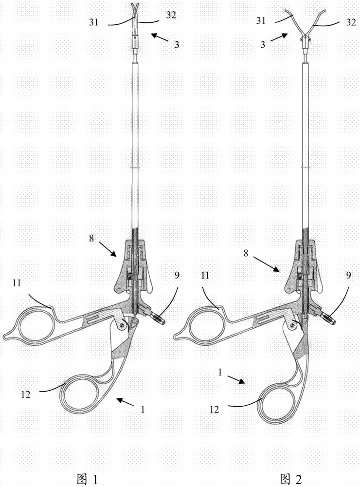 Fallopian tube crushing clamp for laparoscope