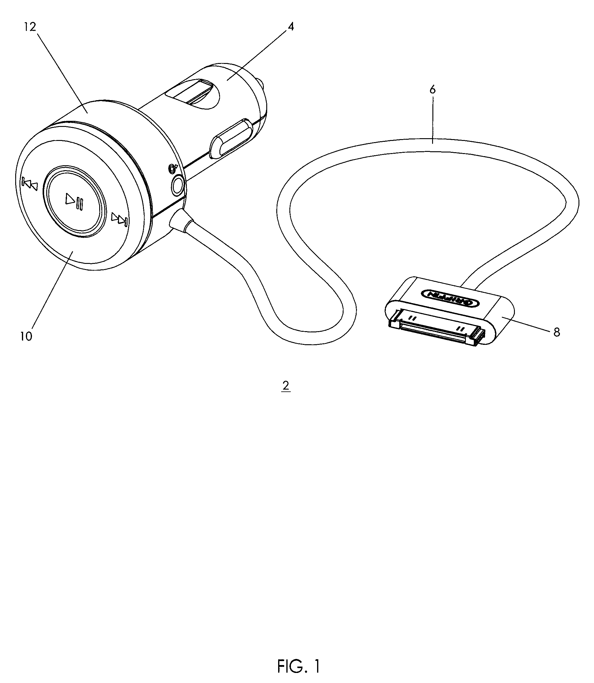 Auxiliary power adapter having device controls