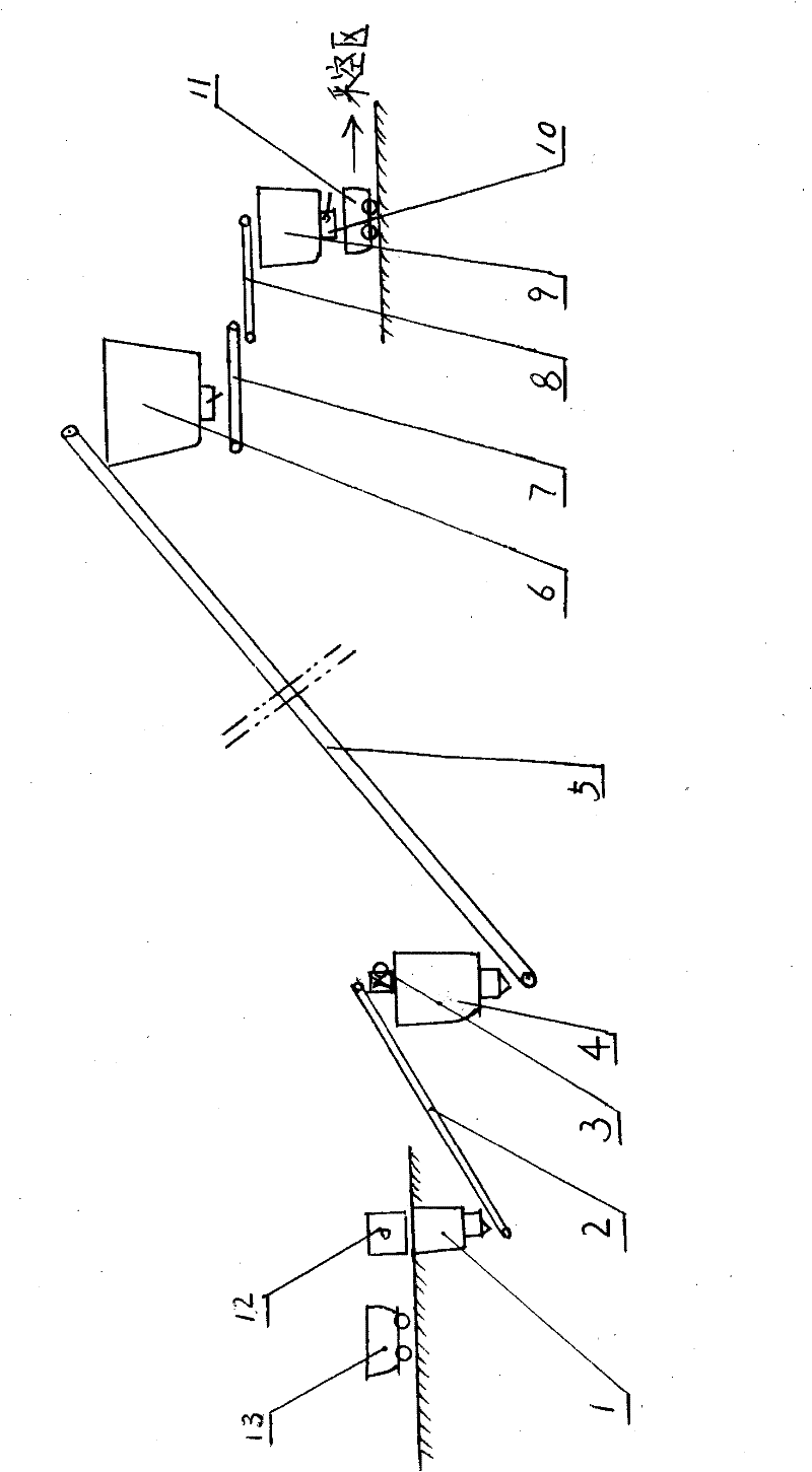 Time-sharing transporting and filling system for underground coal and waste rock