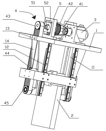 Mould lifting device of three-dimensional bag forming machine