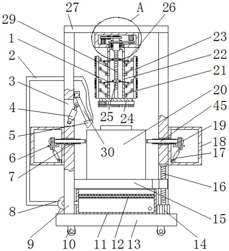 A working method of a stable and efficient mechanical container inner wall cleaning device