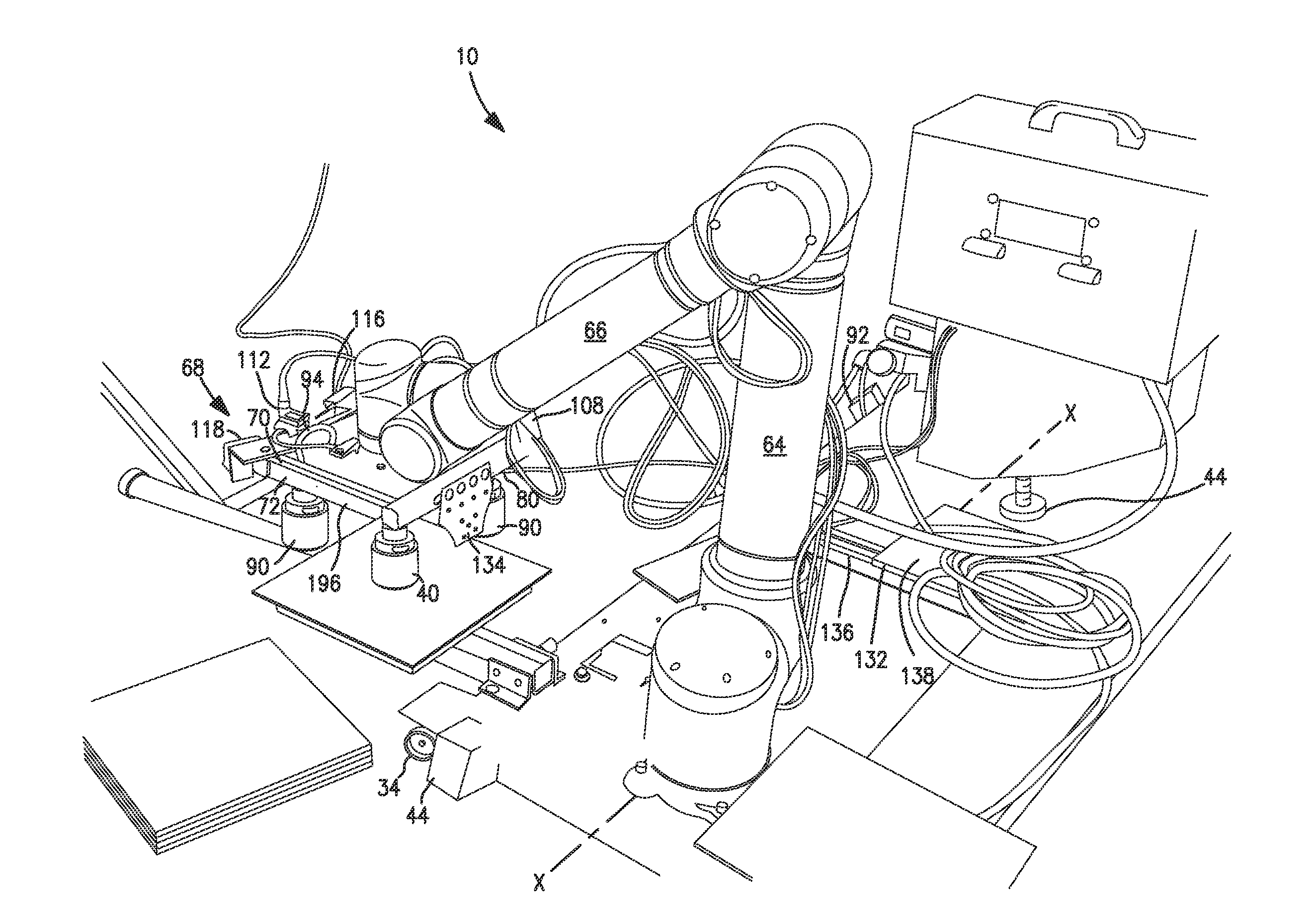 Machine for aligning items in a pattern and a method of use