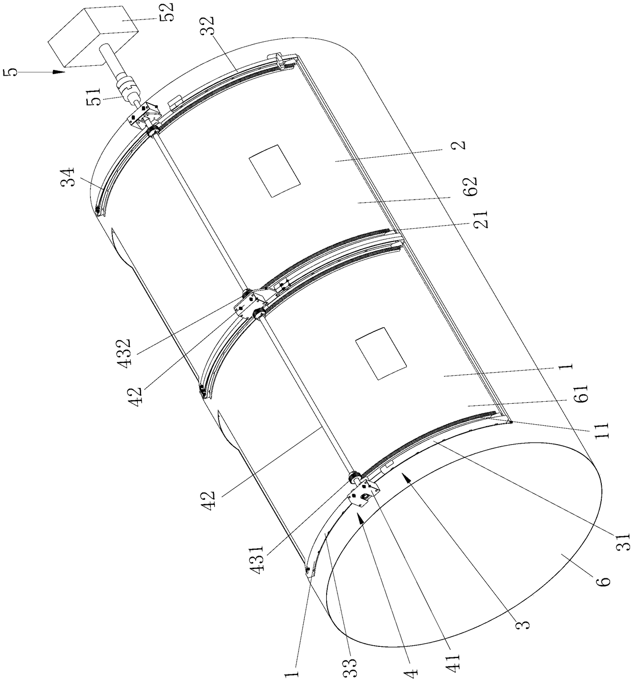 Door body sealing device of ball rolling machine