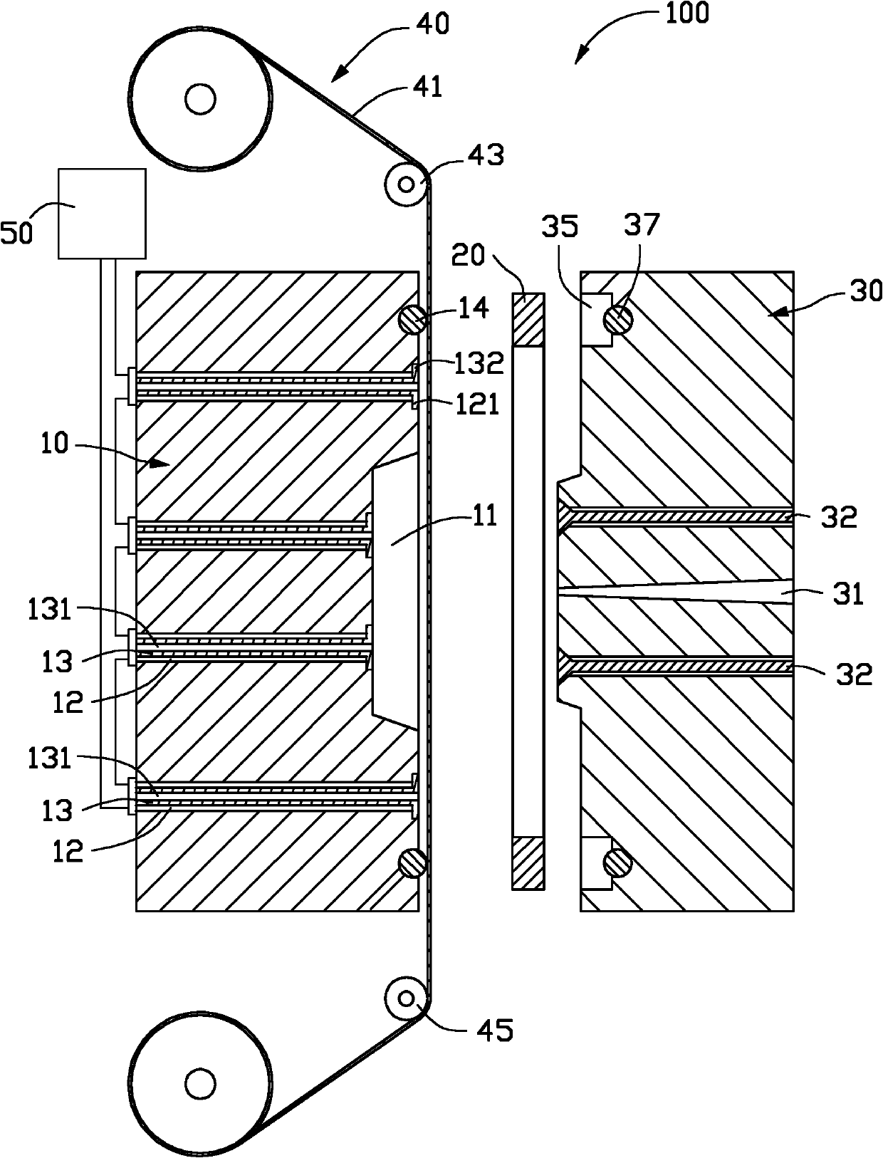 Injection-moulding mould for in-mould transfer printing