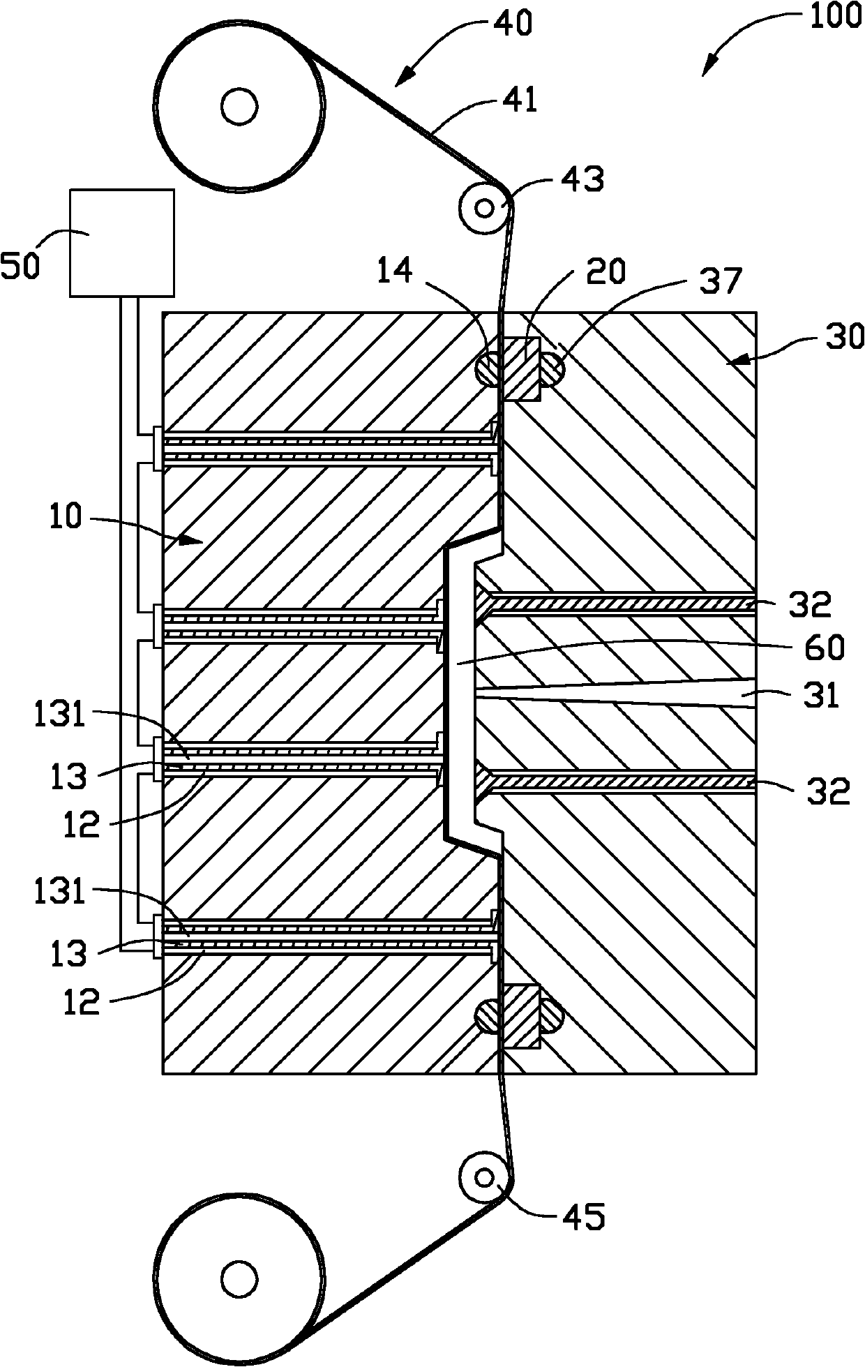 Injection-moulding mould for in-mould transfer printing