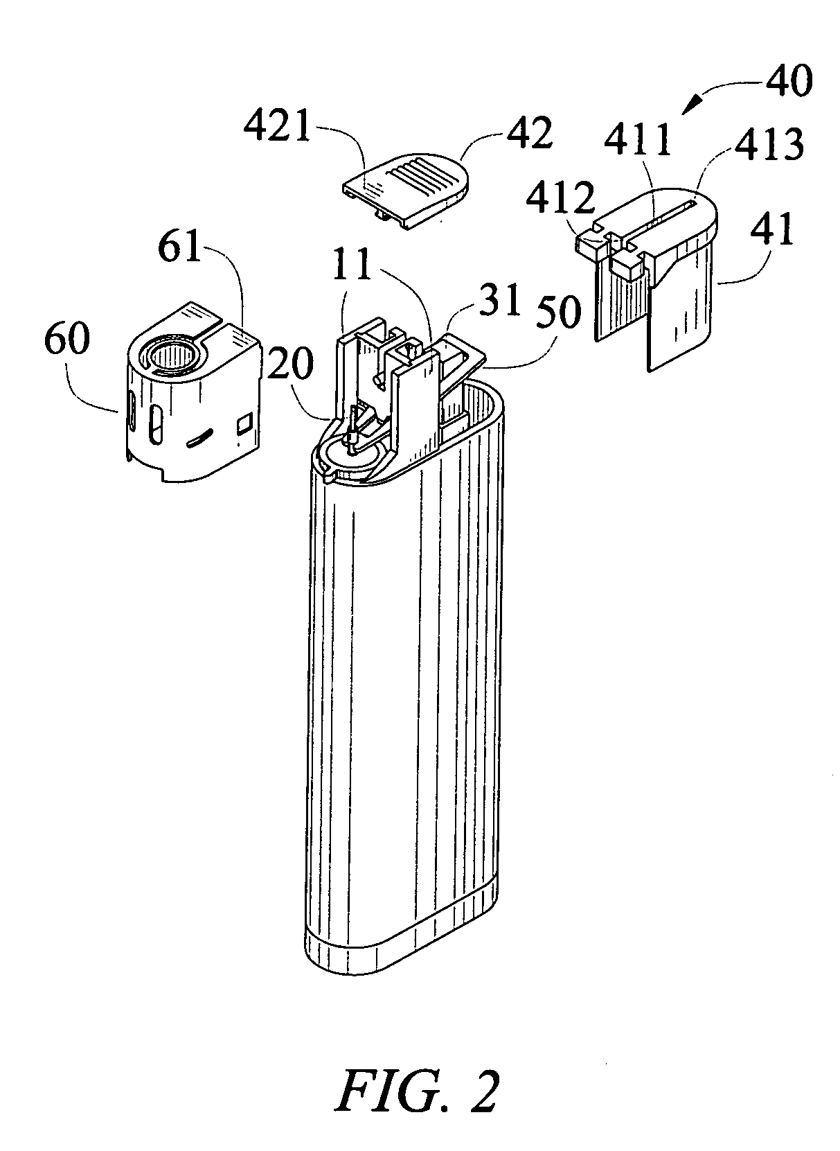 Child resistant gas lighter