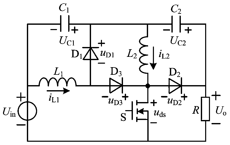 Quadratic Boost converter with low capacitance voltage stress