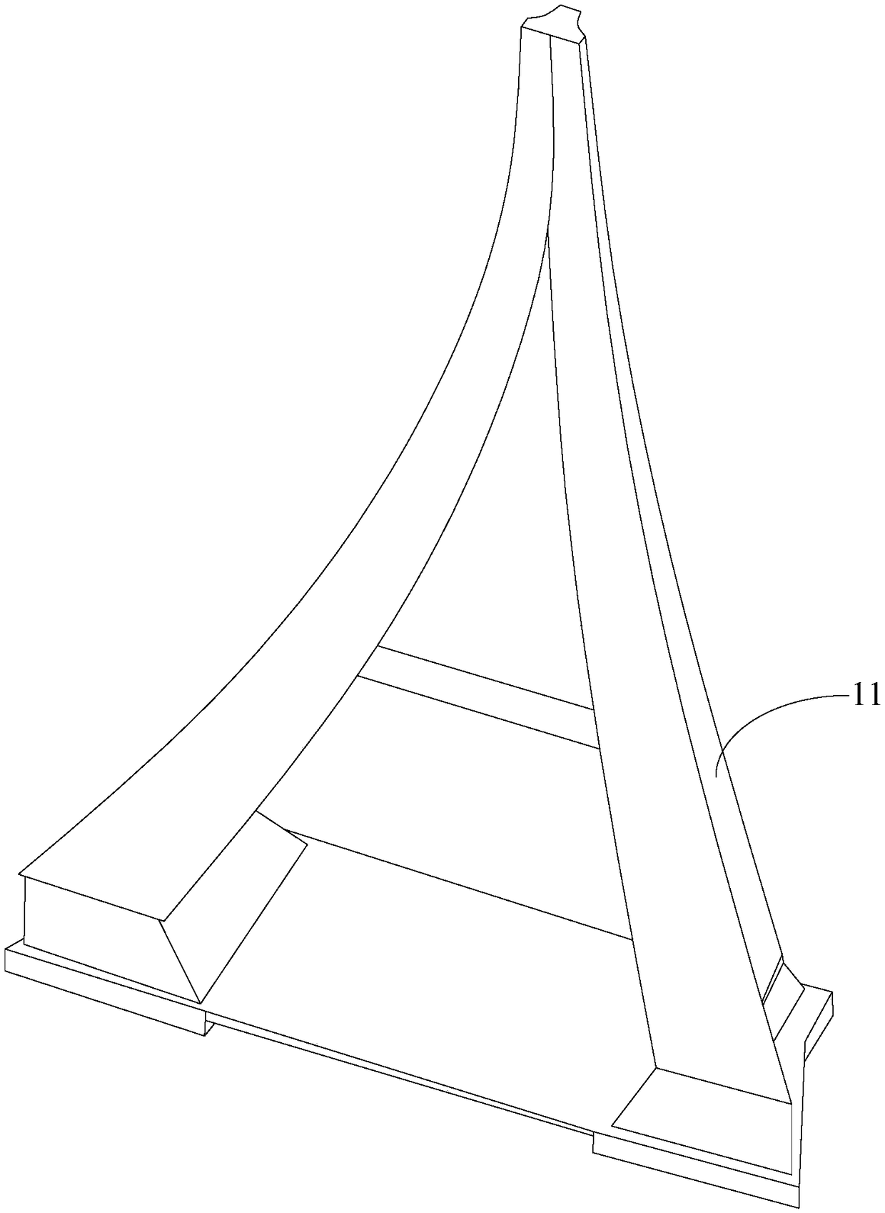 CAD design and manufacture method of wooden keel for complex modelling building modelling