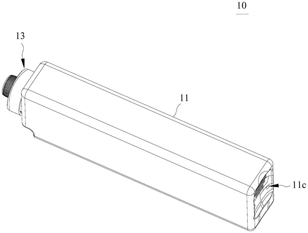 Detergent containing device, detergent putting structure and clothes processing equipment