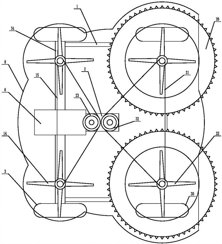 UFO-type land-air amphibious bamboo harvester