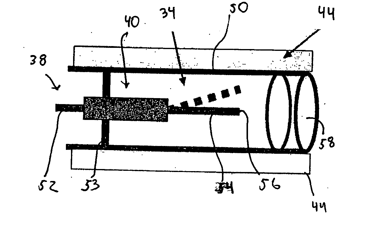 Scanning beam device with detector assembly